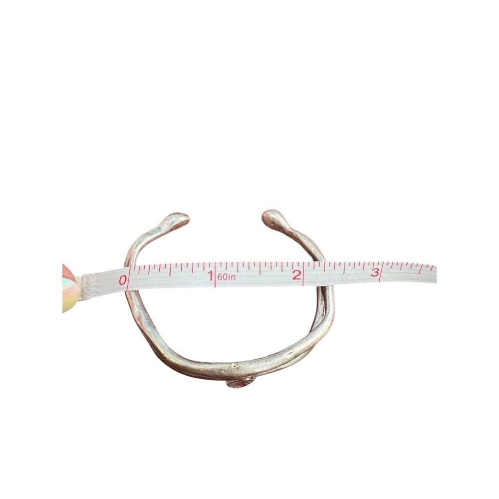 Serica Antares Bracelet Silver Tone Open Cuff Bezel Set Clear - Picture 5 of 5